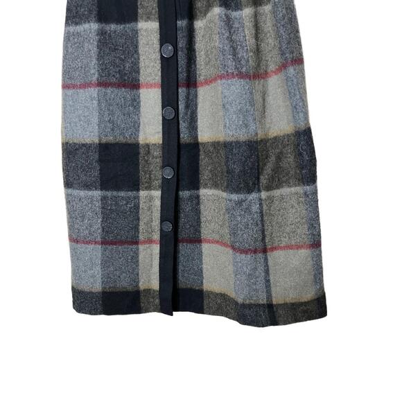 Vintage Skirt Womens Size S Plaid Wool ALine Midi Button Front Retro Style - Picture 2 of 6